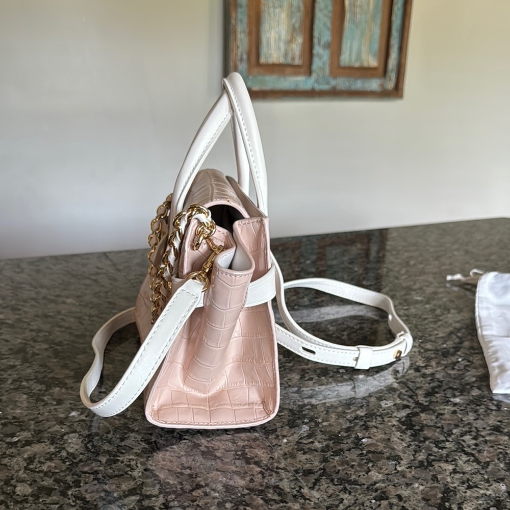 Michael Kors small Pink and Gold Satchel Chic Chain Detail & crossbody NWT - Picture 6 of 12
